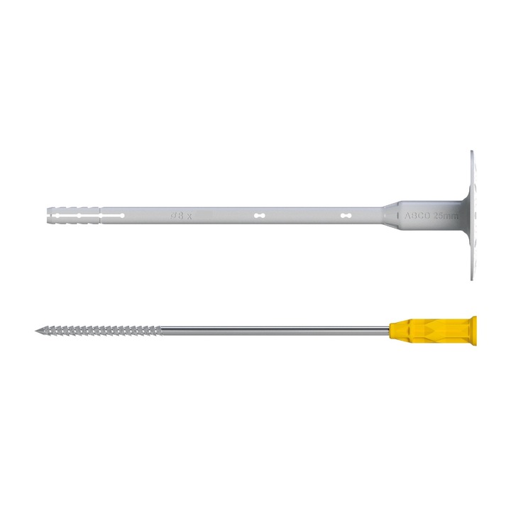 Diblu fixare izolatie cu cui metalic prin infiletare M8x195, Set 100 buc, toate categoriile de substraturi