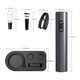 Set 5 piese, deschizator electric de sticle de vin rosu, accesorii taiat folie si aerator, negru