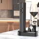 Set 5 piese, deschizator electric de sticle de vin rosu, accesorii taiat folie si aerator, negru