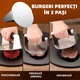 Presa hamburger, Omelivon® BS-P3, presa burger, din otel inoxidabil 304, cu manere din silicon rezistent la caldura, pentru gratar si gatit. Rezistenta la pata, usor de curatat, 14 cm, Negru