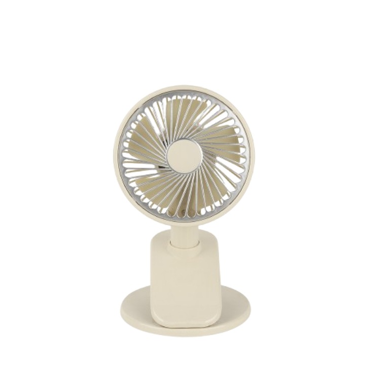 AONYIYI asztali ventilátor, hordozható, USB töltéssel, retro világítással, kettős funkcióval, fehér, 3 sebességfokozat