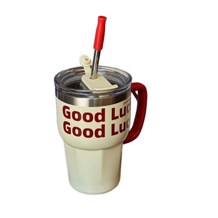 Cana termos AONYIYI, 600 ml, inox 316, design minimalist, capacitate mare alb