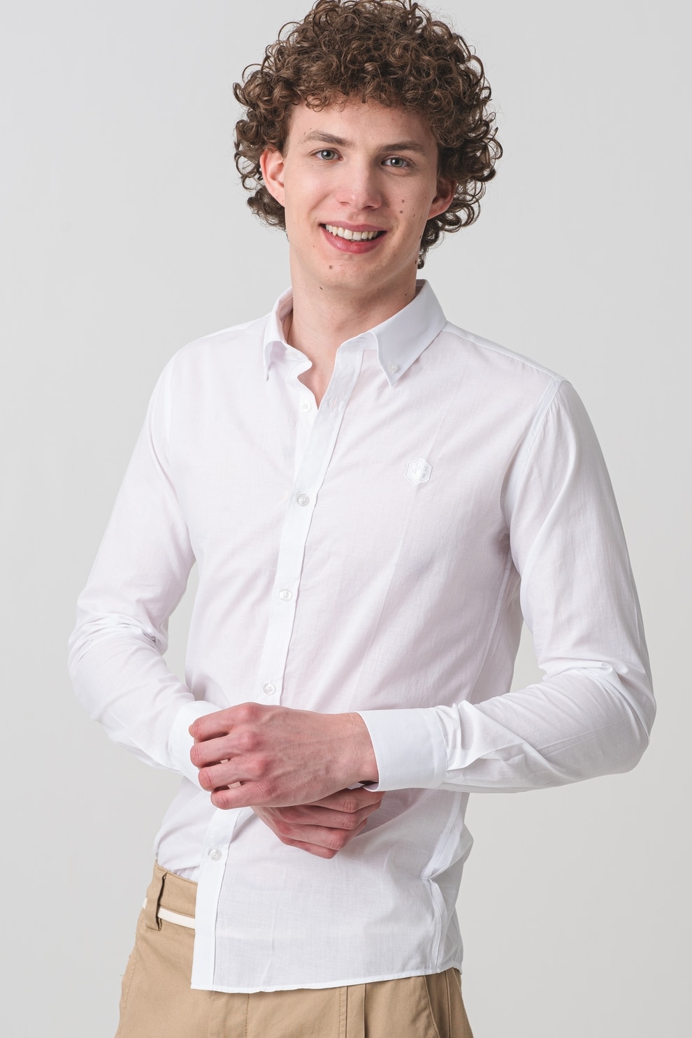 Lumberjack, Camasa cu guler cu nasturi, Alb optic, L