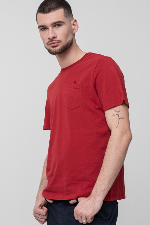 Lumberjack, Kerek nyakú póló mellzsebbel, Téglavörös