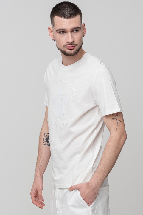 Lumberjack, Pamutpóló nagyméretű logórátéttel, Törtfehér