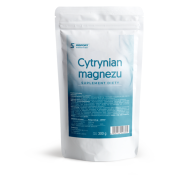 Citrat de magneziu - Insport Nutrition - Natural - 300g pulbere - 120 portii - Compozitie pura - Fara aditivi inutili - Previne crampele - Pentru sportivi