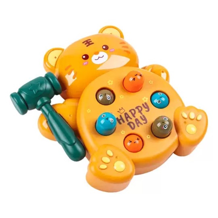 Sueva Tiger Whack-A-Mole játék csecsemőknek kalapáccsal és 6 sokszínű labdával 3+