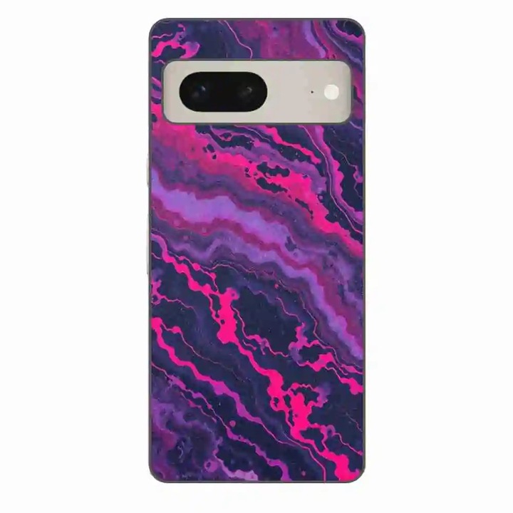 Husa compatibila cu Google Pixel 7 Silicon Gel Tpu Model Midnight Rose Marble