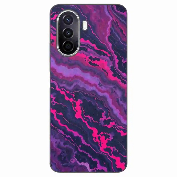 Husa compatibila cu Huawei Nova Y70 Silicon Gel Tpu Model Midnight Rose Marble
