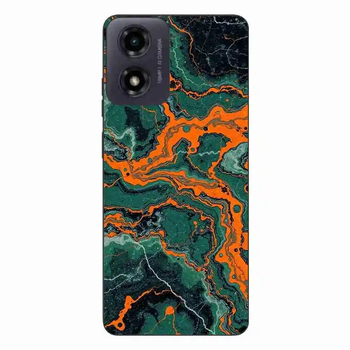 Калъф, съвместим с Motorola Moto G24 Silicone Gel Tpu Pattern Soft Jade Marble
