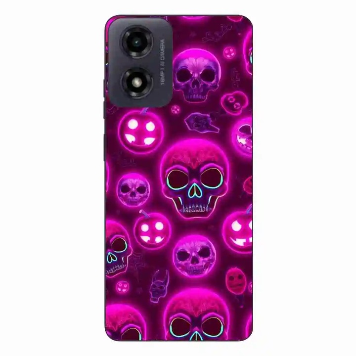 Калъф, съвместим с Motorola Moto G24 Silicone Gel Tpu Pattern Cyberpunk Halloween