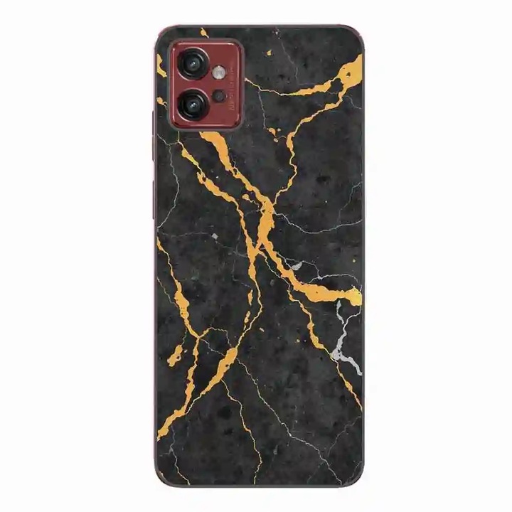 Husa compatibila cu Motorola Moto G32 Silicon Gel Tpu Model Noir Gold Marble