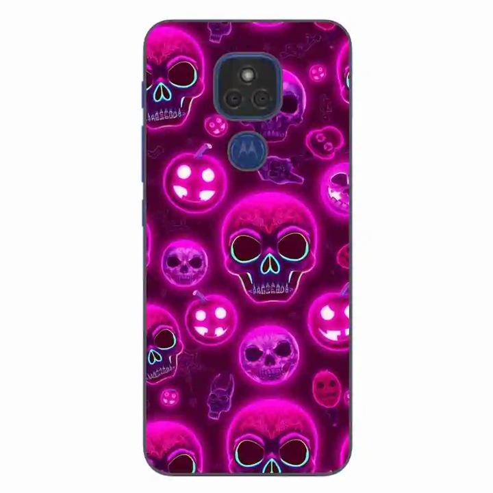 Husa compatibila cu Motorola Moto E7 Plus Silicon Gel Tpu Model Cyberpunk Halloween