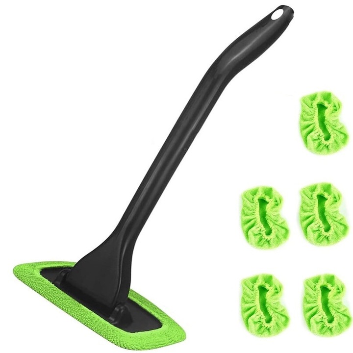Unealta de curatare parbriz, Sparkle Tmax, set 5 lavete din microfibra reutilizabile, plastic ABS, 16 inch, verde