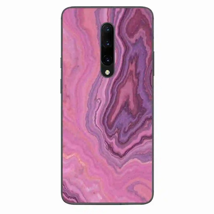 Husa compatibila cu OnePlus 7 Pro Silicon Gel Tpu Model Pink Quartz Marble