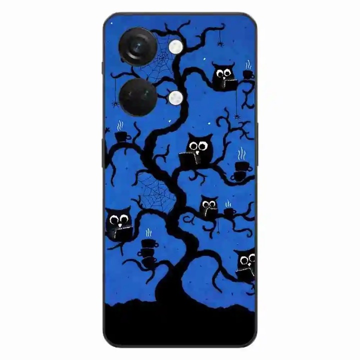 Калъф, съвместим с OnePlus Nord 3 Silicone Gel Tpu Pattern Halloween Tree Owls