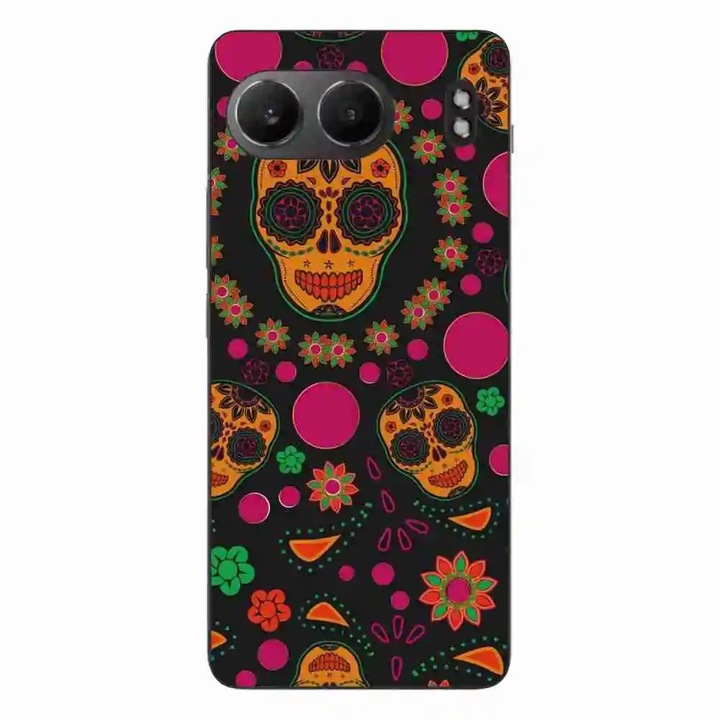 Tok kompatibilis a OnePlus Nord 4 szilikon gél Tpu mintával Halloween virágdaruk minta