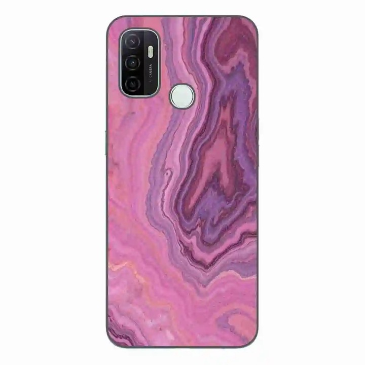 Husa compatibila cu Oppo A53 Silicon Gel Tpu Model Pink Quartz Marble