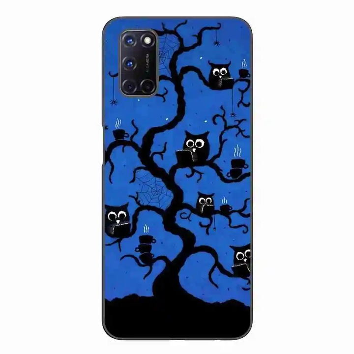 Husa compatibila cu Oppo A72 Silicon Gel Tpu Model Halloween Tree Owls