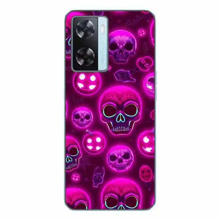 Husa compatibila cu Oppo A57s Silicon Gel Tpu Model Cyberpunk Halloween