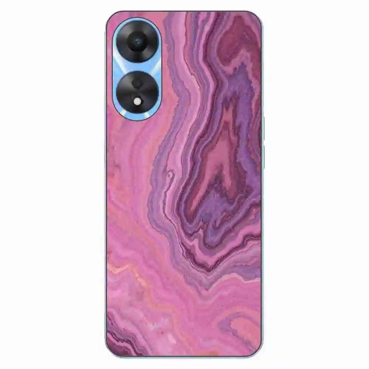 Husa compatibila cu Oppo A78 4G (CPH2565) Silicon Gel Tpu Model Pink Quartz Marble