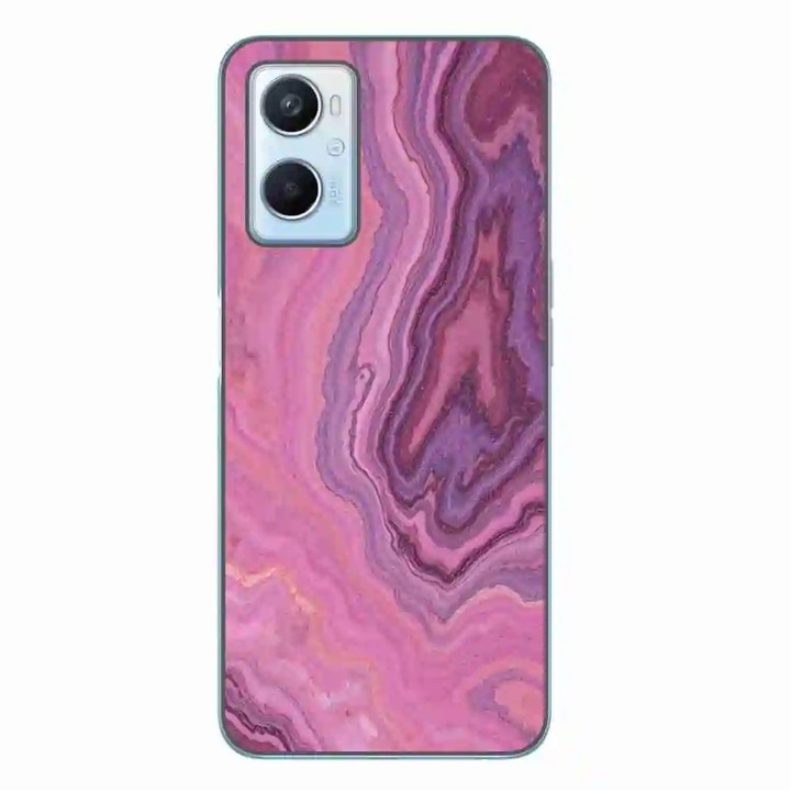 Husa compatibila cu Oppo A96 4G Silicon Gel Tpu Model Pink Quartz Marble