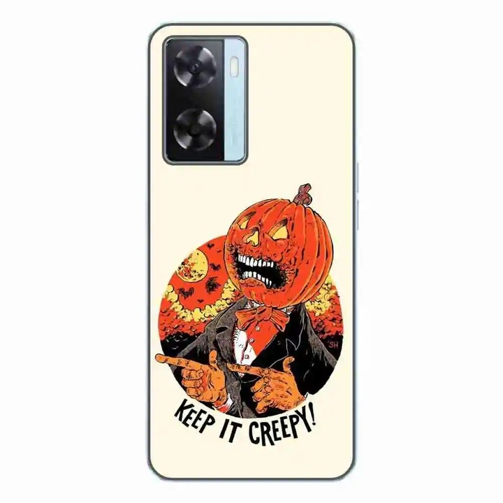 Husa compatibila cu Oppo A57s Silicon Gel Tpu Model Halloween Keep it Creepy