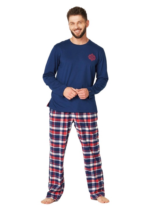 KEY férfi pizsama, pamut, többszínű, 2XL INTL