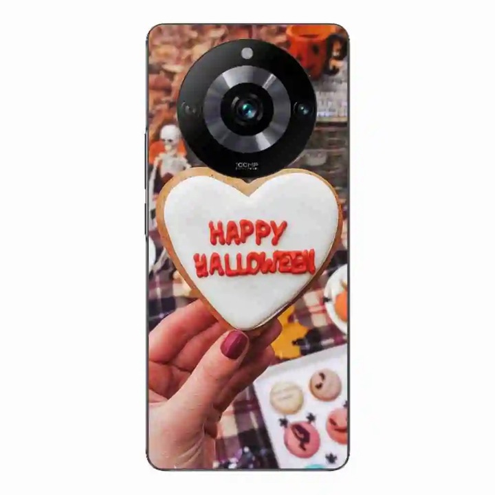 Калъф, съвместим с Realme 11 Pro, Pro + Silicone Gel Tpu Pattern Happy Halloween Cookies