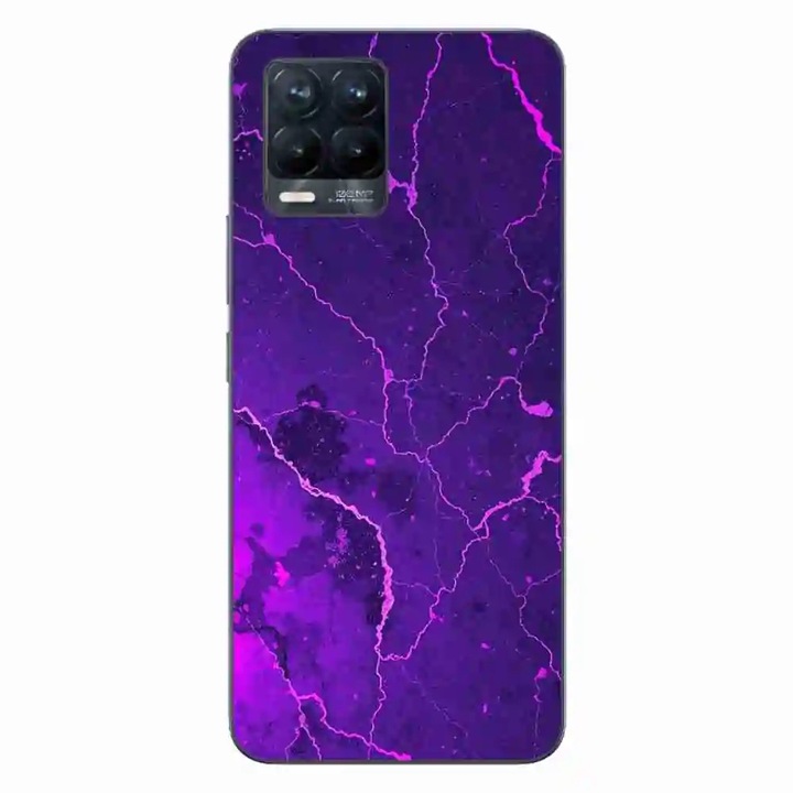 Tok kompatibilis a Realme 8 Pro Silicone Gel Tpu Pattern Ultraviolet Marble Glow termékkel