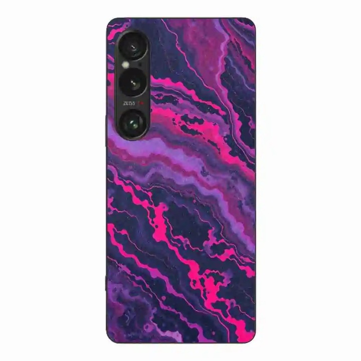 Калъф, съвместим с Sony Xperia 1 VI Silicone Gel Tpu Модел Midnight Rose Marble