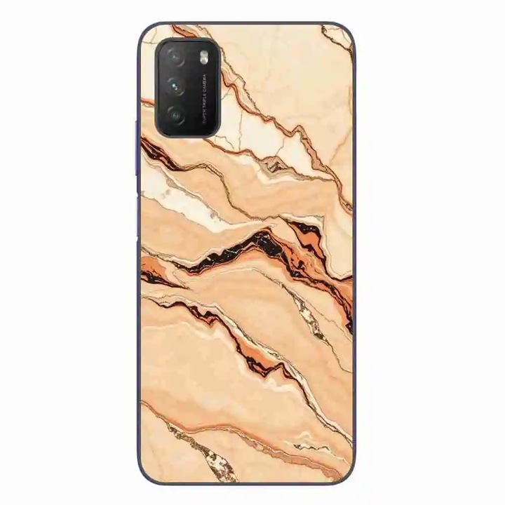 A tok kompatibilis a Xiaomi Poco M3 Silicone Gel Tpu Pattern Desert Stone Marble termékkel