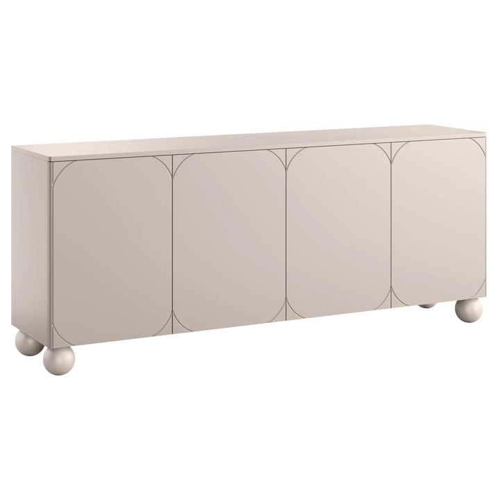 Comoda, Bogart, Sonatia II, 200 x 82 cm x 45 cm, Cu 4 usi, Cu 4 rafturi, Laminat, MDF, Bej