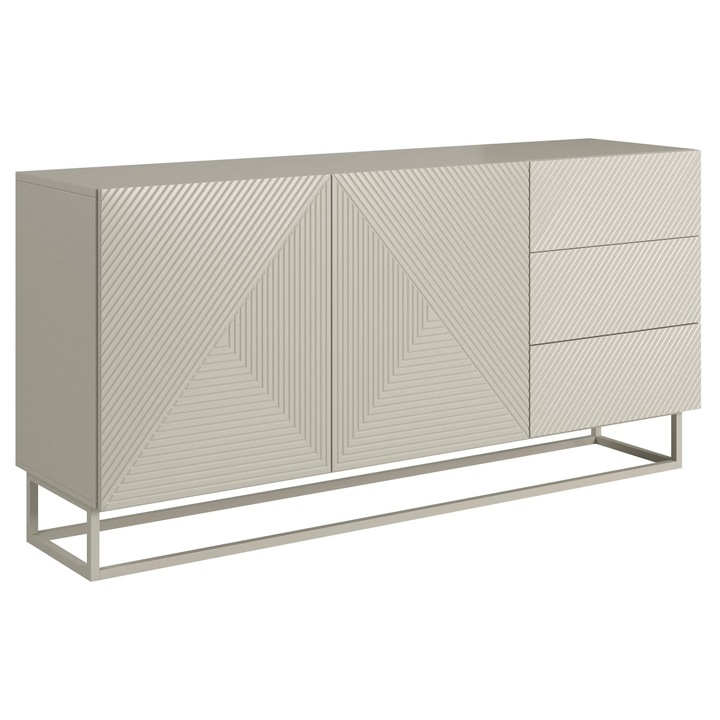 Comoda, Bogart, Asha, 167 x 81 cm x 43 cm, Cu 2 usi, Cu 2 rafturi, Laminat, MDF, Bej