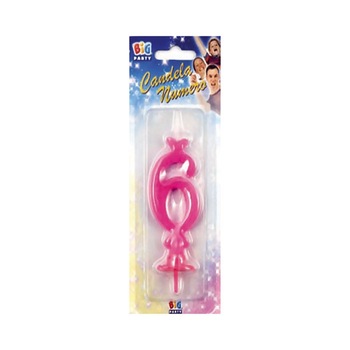 Lumanare Clasica, Maxi Fuxia, Nr. 6, Big Party Lumanare Clasica, Maxi Fuxia, Nr. 6, Big Party