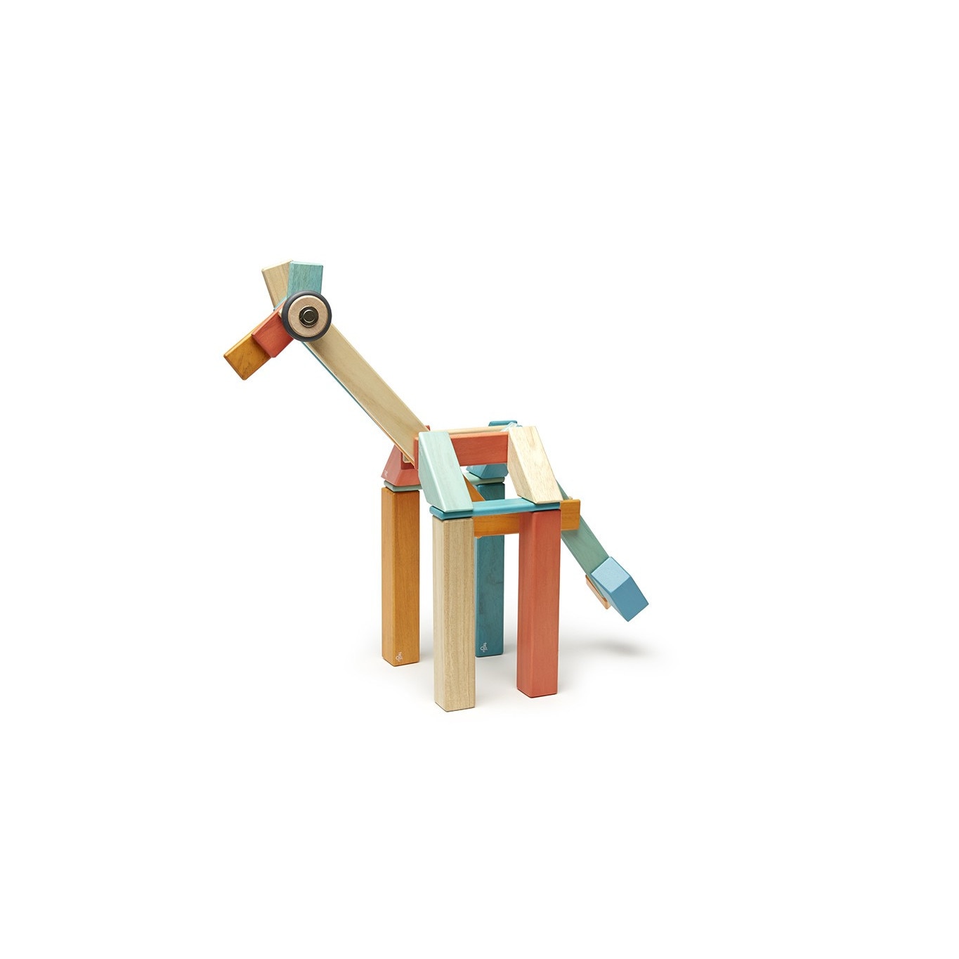 Set 42 piese din lemn magnetic, Tegu Nuanta - Sunset