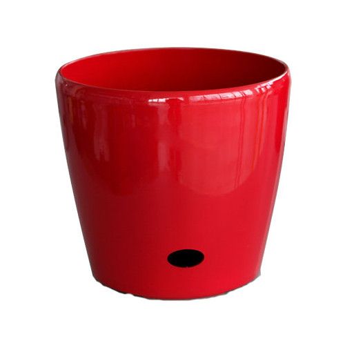 Ghiveci flori PREMIUM cu sistem de udare picurare 22x20cm culoare rosie