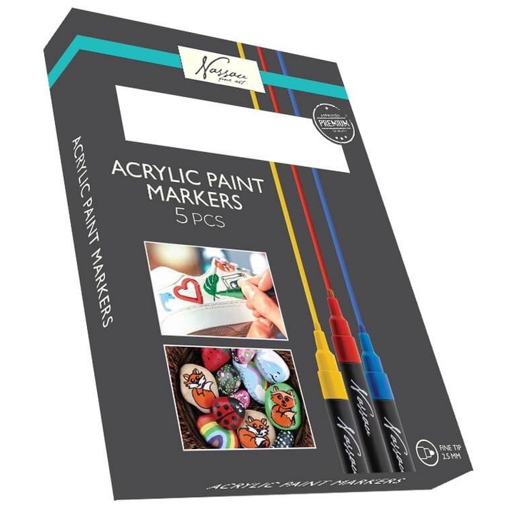 5 darabos Nassau Fine Art akril marker készlet