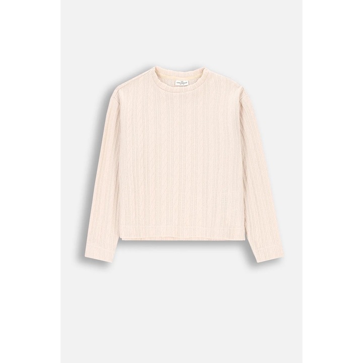 Суитшърт Coccodrillo, тренировъчен, екрю, полиестер, за момичета