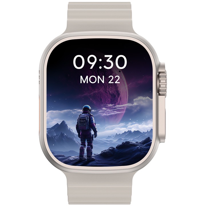 Смарт часовник Smarty® Microwear Ultra 3Gen, 2.2" IPS Touch, ECG, NFC, Dynamic Island, уведомления за обаждания и социални мрежи, SpO2 оксиметър, сърдечен ритъм, термометър, наблюдение на съня, безжично зареждане, множество спортни режими, IP68
