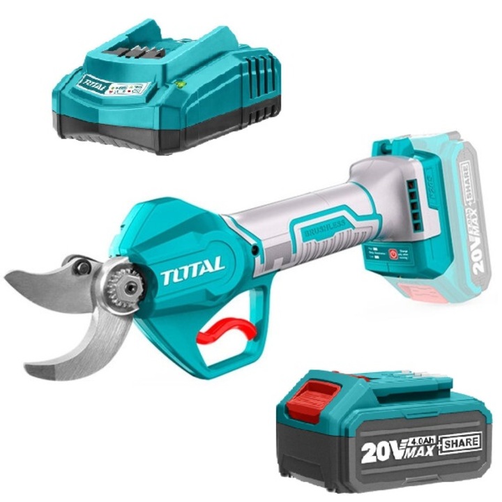 Set Foarfeca electrica cu acumulator si incarcator, 30 mm, 4 Ah, Total Tools