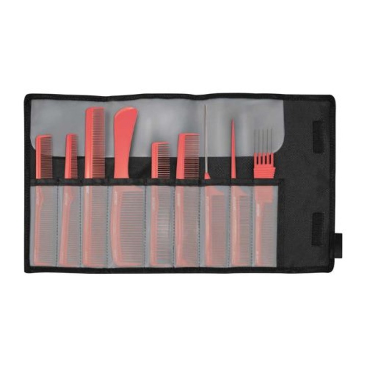 Set pieptene de par Jaguar 9 buc culoare coral