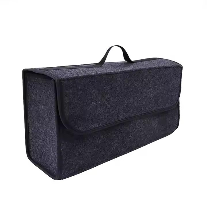 Organizator auto, 50x24x17cm, pasla, gri, cu banda velcro pentru fixare