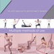 Fitness rúd 2 gumizsinórral, Hggzeg, Fitness kiegészítő, lábtartó hurkokkal, Hordozhatóság, Könnyen használható, csuklóra, karra, vállra és mellkasra, Hőre lágyuló gumi, EVA hab, 92 cm, Rózsaszín
