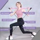 Fitness rúd 2 gumizsinórral, Hggzeg, Fitness kiegészítő, lábtartó hurkokkal, Hordozhatóság, Könnyen használható, csuklóra, karra, vállra és mellkasra, Hőre lágyuló gumi, EVA hab, 92 cm, Rózsaszín