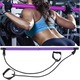 Fitness rúd 2 gumizsinórral, Hggzeg, Fitness kiegészítők, lábtartó hurkokkal, Hordozhatóság, Könnyen használható, csuklóra, karra, vállra és mellkasra, Hőre lágyuló gumi, EVA hab, 92 cm, Lila
