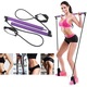 Fitness rúd 2 gumizsinórral, Hggzeg, Fitness kiegészítők, lábtartó hurkokkal, Hordozhatóság, Könnyen használható, csuklóra, karra, vállra és mellkasra, Hőre lágyuló gumi, EVA hab, 92 cm, Lila