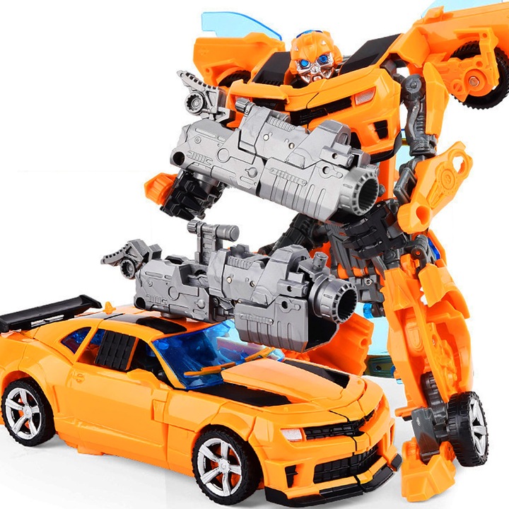 2-в-1 Bumble Bee трансформатор робот, Hggzeg, кола, която се трансформира в робот, кола робот, лесен за използване, за деца от 7 години, ABS, сплав, 200x180x85 мм, оранжев цвят