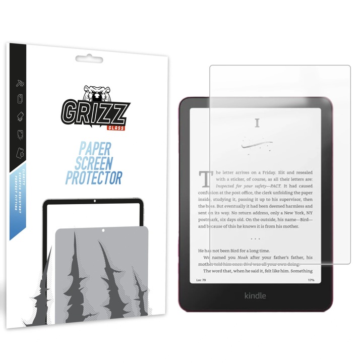Folie Mata Grizz PaperScreen pentru Amazon Kindle Paperwhite 7" 2024, protectie impotriva zgarieturilor, flexibila