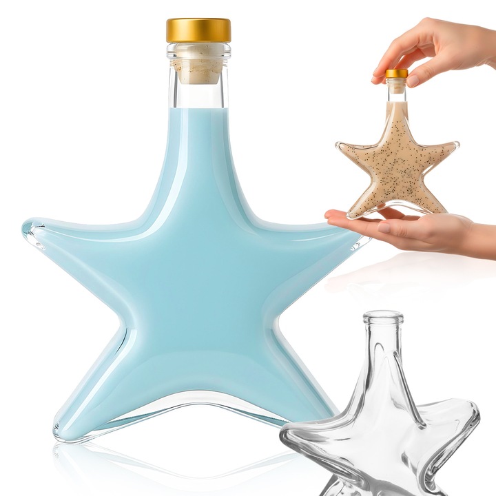 Коледна бутилка, Суперботели, С Корк, 200 мл, Подарък, Коледа, Луна, Вино, Ликьор, Коледа, Прозрачен